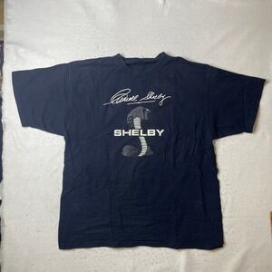 Shelby Cobra T Shirt Mens XL Navy Blue Carroll Shelby‎ Graphic Tee Car Racing